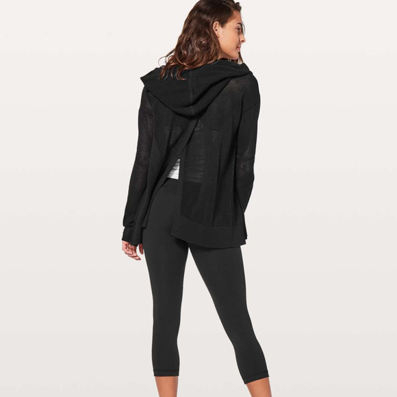 lululemon athletica Sweaters - Lululemon Still Movement Wrap Open Cardigan Black